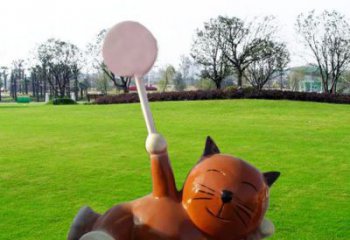 永州小區小貓雕塑，抽象系列，彩繪工藝