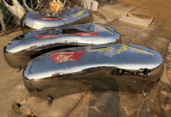 白山坐凳雕塑，小區園林雕塑，不銹鋼鏡面效果