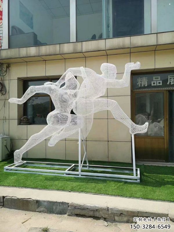 新建鏤空體育雕塑供求，白鋼構件，鐵藝人物雕塑觀賞型