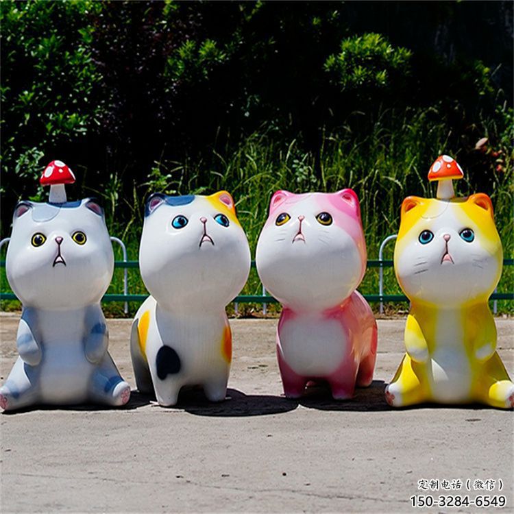 丹東房地產(chǎn)貓咪雕塑，仿古動漫雕塑，公園動物制造