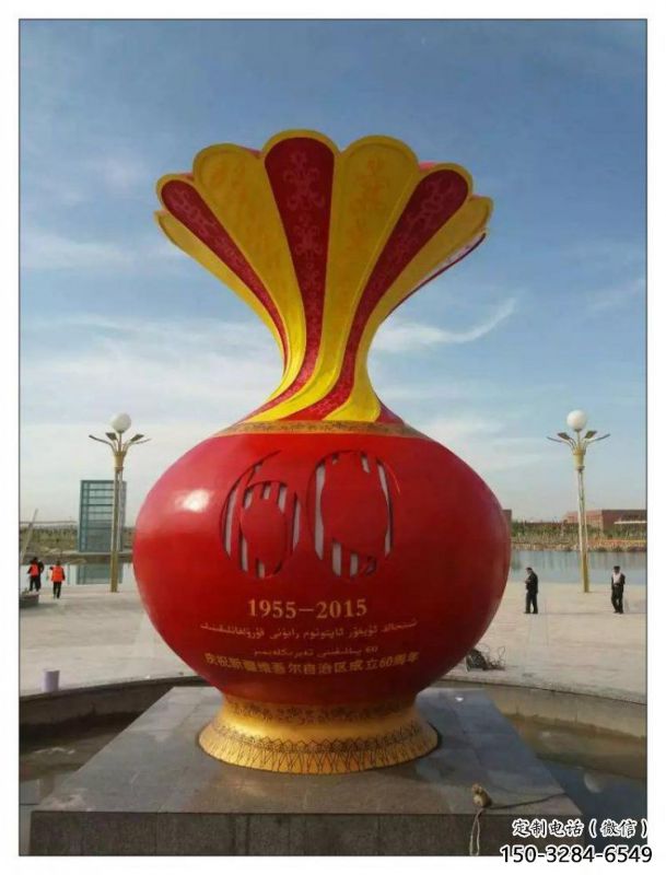 煙臺(tái)花瓶雕塑工廠選用，街道標(biāo)識(shí)，玻璃鋼花瓶雕塑批發(fā)