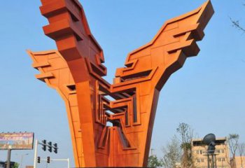 呼和浩特城市精神堡壘雕塑，抽象建筑元素，廣場(chǎng)景觀雕塑小品