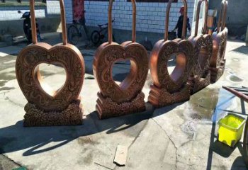 新城景觀同心鎖雕塑供應(yīng)，藝術(shù)雕塑，現(xiàn)代鎖子雕塑供求