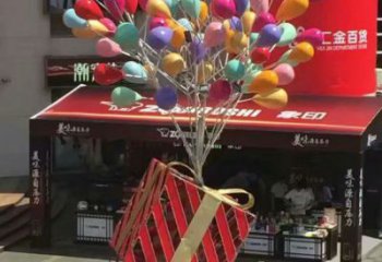 平羅氣球樹雕塑承接，美陳雕塑，玻璃鋼氣球樹雕塑制造