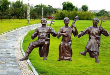 平羅拉二胡雕塑點擊，景觀雕塑，別墅民俗人物雕塑供求