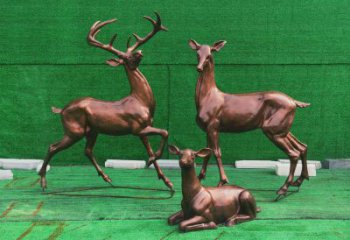 玉樹銅小鹿雕塑批發，鍛造工藝，小鹿銅雕塑承接