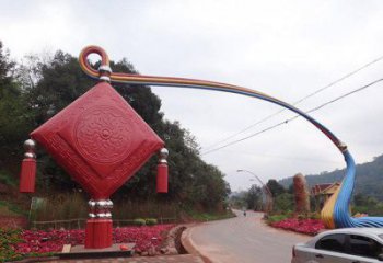 臨沂街道中國(guó)結(jié)雕塑