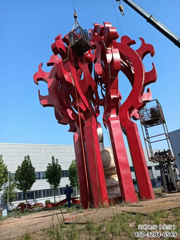 寶雞火球雕塑，精神堡壘火球雕塑落地展示