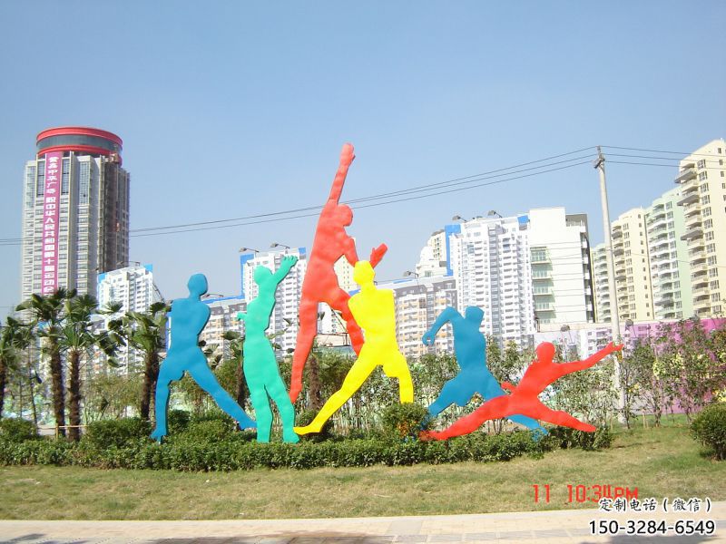 廣安投籃雕塑，剪影工藝制作，不銹鋼體育人物雕塑