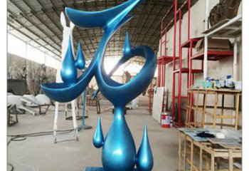攀枝花水滴雕塑，烤漆工藝，群雕不銹鋼水滴雕塑
