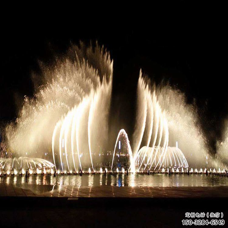 阿里水景程控噴泉雕塑，高噴循環噴水方式設計制作