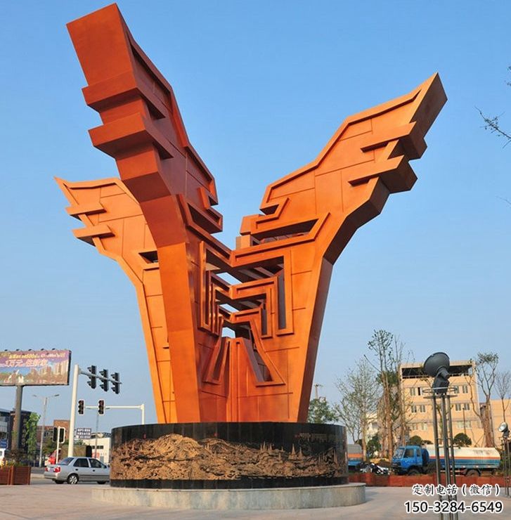 城市精神堡壘雕塑，抽象建筑元素，廣場景觀雕塑小品