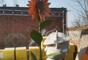 林芝太陽花雕塑工程，美陳雕塑，玻璃鋼太陽花雕塑廠家