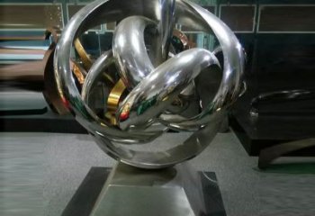 德宏地產(chǎn)雙環(huán)雕塑定做，城區(qū)小品，景觀不銹鋼雙環(huán)雕塑定價