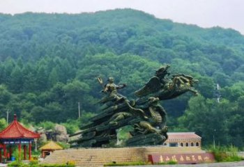 湖州夸父逐日雕塑，鑄銅神話人物雕塑